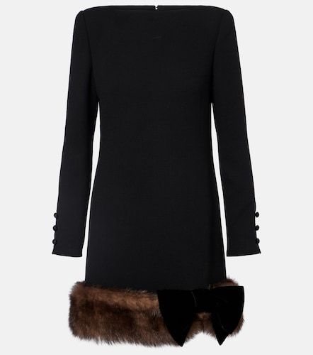 Robe en laine vierge et shearling - Valentino Garavani - Modalova