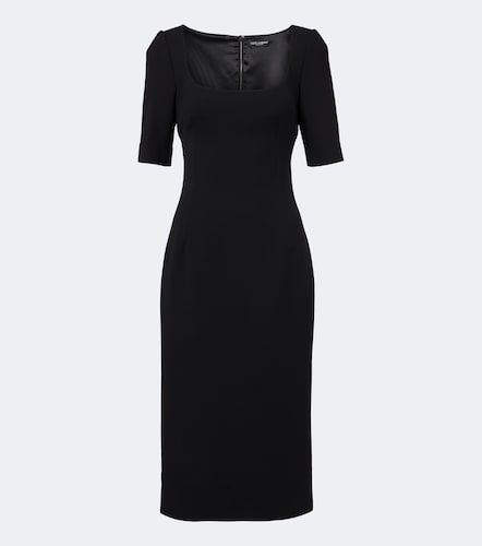 Robe midi en crêpe de laine vierge - Dolce&Gabbana - Modalova