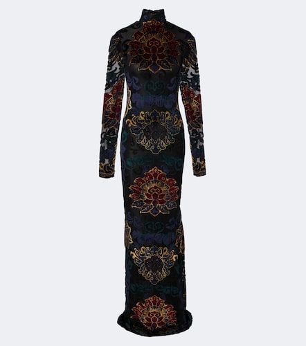 Robe longue en velours à fleurs - Etro - Modalova