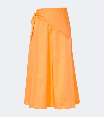 Jupe midi en popeline de coton à foulard - Vince - Modalova