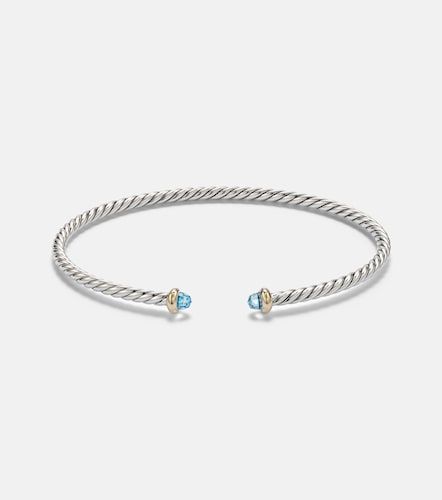 Bracelet jonc Micro Cable Flex® en argent sterling et or 14 ct et topaze - David Yurman - Modalova