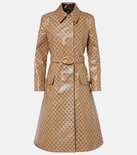 Manteau en toile GG Canvas à ceinture - Gucci - Modalova