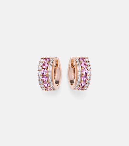 Boucles d'oreilles Lola en or rose 18 ct, diamants et saphirs - Anita Ko - Modalova