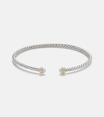 Bracelet jonc Micro Cable Flex® en argent sterling et or 14 ct et perles - David Yurman - Modalova
