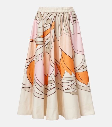 Jupe midi Ballerina en coton à fleurs - La DoubleJ - Modalova