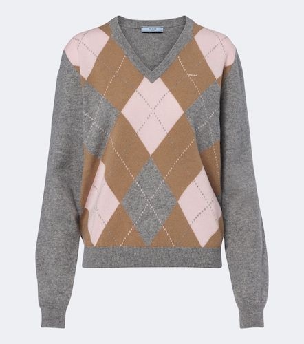 Pull en cachemire à motif argyle - Prada - Modalova