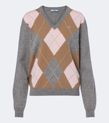 Pull en cachemire à motif argyle - Prada - Modalova