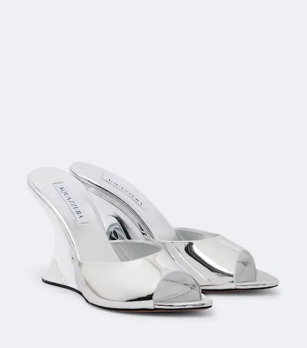 Mules compensées Bisous en cuir métallisé - Aquazzura - Modalova