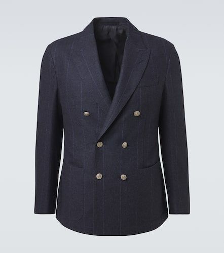 Blazer rayé en laine, coton et cachemire - Eleventy - Modalova