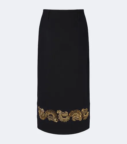 Jupe midi en laine mélangée - Dries Van Noten - Modalova