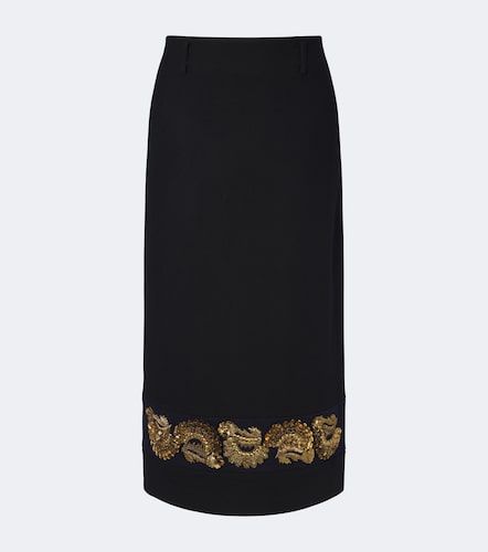 Jupe midi en laine mélangée - Dries Van Noten - Modalova