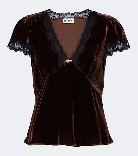 Top Karia en velours à dentelle - Rixo - Modalova