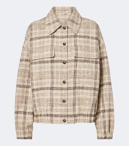 Veste à carreaux en coton, jute et soie mélangés - Brunello Cucinelli - Modalova