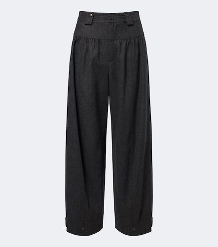 Chloé Pantalon barrel en laine et cachemire - Chloe - Modalova