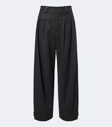 Chloé Pantalon barrel en laine et cachemire - Chloe - Modalova