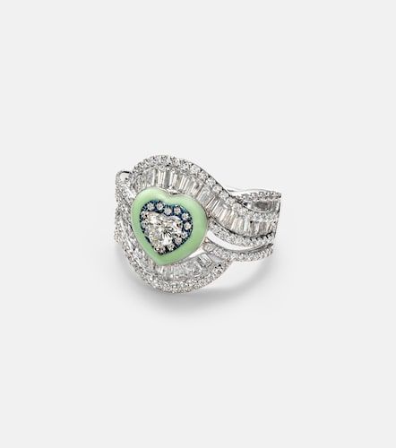 Bague en or blanc 18 ct et diamants - Kamyen - Modalova