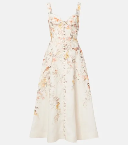 Robe midi Luna imprimée en lin - Zimmermann - Modalova