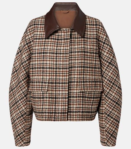 Veste en laine mélangée à motif pied-de-poule - Brunello Cucinelli - Modalova