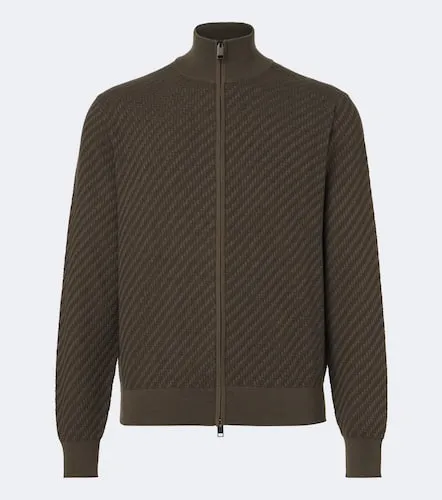 Pull en coton, soie et cachemire à motif jacquard - Brioni - Modalova