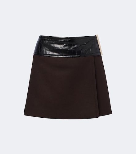 Mini-jupe portefeuille en laine vierge - Sportmax - Modalova