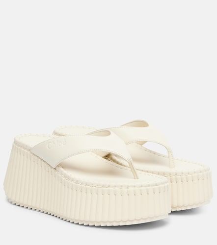 Chloé Mules compensées Nama en cuir - Chloe - Modalova