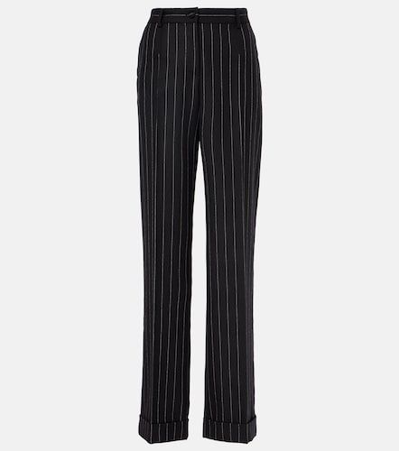 Pantalon droit rayé en laine - Dolce&Gabbana - Modalova