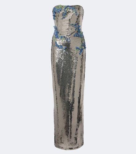 Robe longue bustier à sequins - Monique Lhuillier - Modalova
