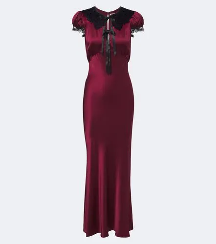Robe midi en satin de soie à dentelle - Rodarte - Modalova