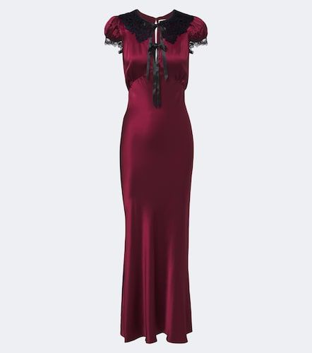 Robe midi en satin de soie à dentelle - Rodarte - Modalova