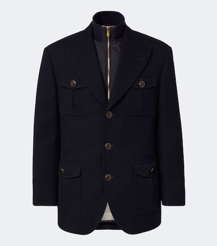 Veste en laine et coton à chevrons - Brunello Cucinelli - Modalova
