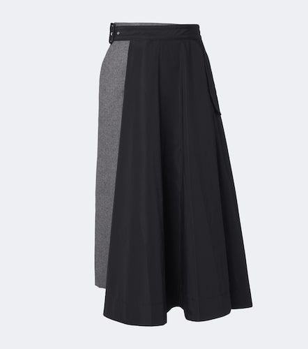 Jupe midi en flanelle à empiècements - Sacai - Modalova