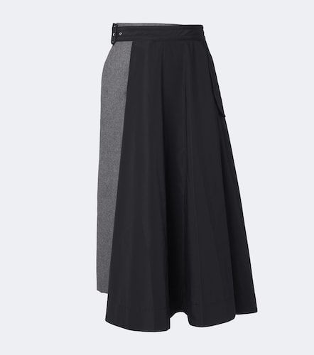 Jupe midi en flanelle à empiècements - Sacai - Modalova