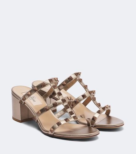 Mules Rockstud en cuir - Valentino Garavani - Modalova