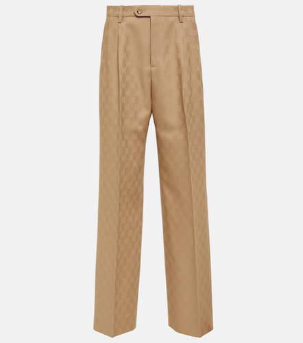 Pantalon droit GG en jacquard de laine - Gucci - Modalova