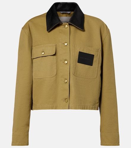 Veste courte en coton à finitions en cuir - Balenciaga - Modalova