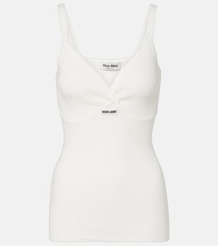 Miu Miu Top en coton et dentelle - Miu Miu - Modalova