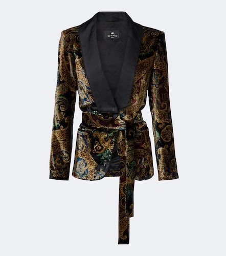 Blazer ceinturé en velours et satin - Etro - Modalova