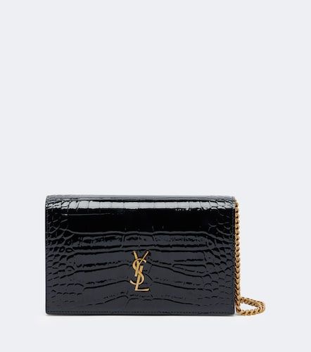 Portefeuille à chaîne Cassandre en cuir façon croco - Saint Laurent - Modalova