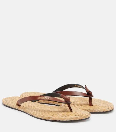 Tongs Pool à finitions en cuir - Saint Laurent - Modalova
