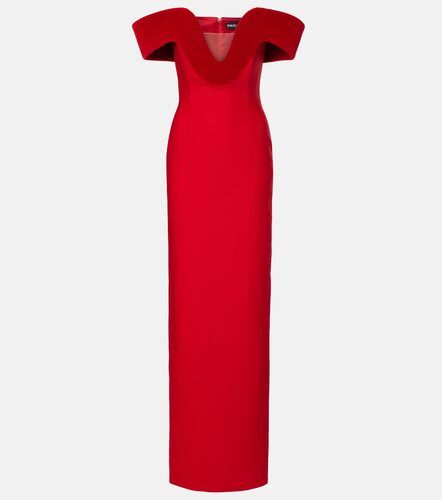 Robe longue en laine mélangée et velours - David Koma - Modalova