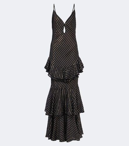 Robe longue en soie mélangée à rayures - Johanna Ortiz - Modalova