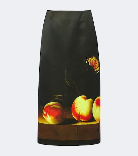 Jupe midi en satin à imprimé - Dries Van Noten - Modalova