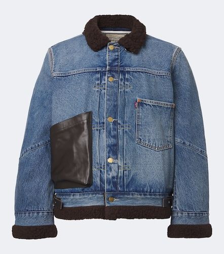 Sacai Veste en denim et cuir - Sacai - Modalova