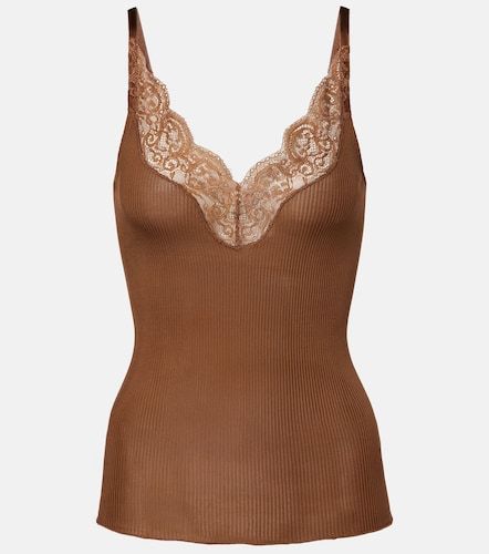 Top en soie et dentelle - Saint Laurent - Modalova