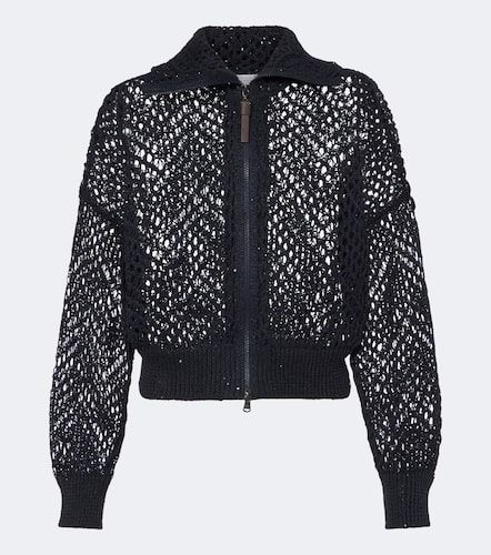 Cardigan en lin mélangé à sequins - Brunello Cucinelli - Modalova