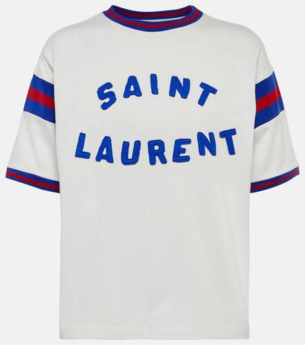T-shirt en coton rayé à logo - Saint Laurent - Modalova