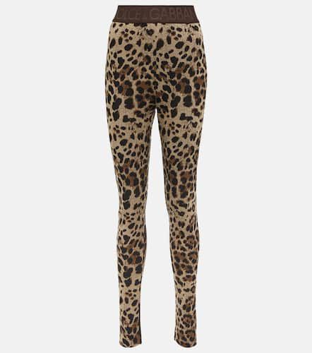Legging à taille haute et imprimé léopard - Dolce&Gabbana - Modalova