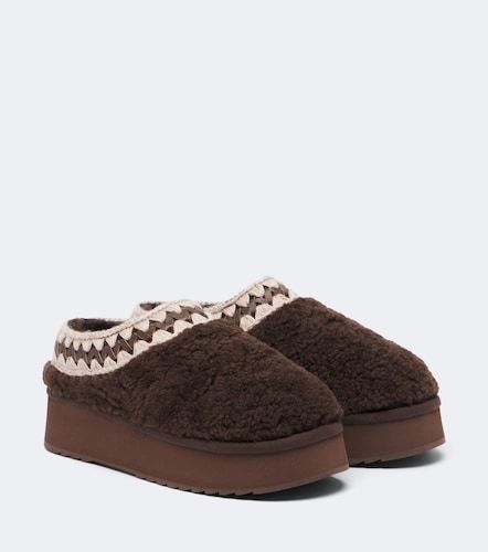 Mules à plateforme en shearling - Mou - Modalova