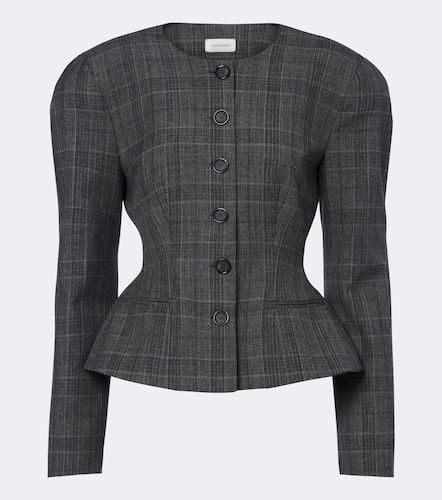 Blazer péplum en laine à carreaux - Magda Butrym - Modalova