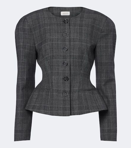 Blazer péplum en laine à carreaux - Magda Butrym - Modalova